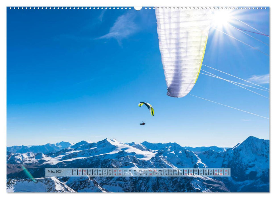 Paragliding - silent floating (CALVENDO Premium Wall Calendar 2024) 