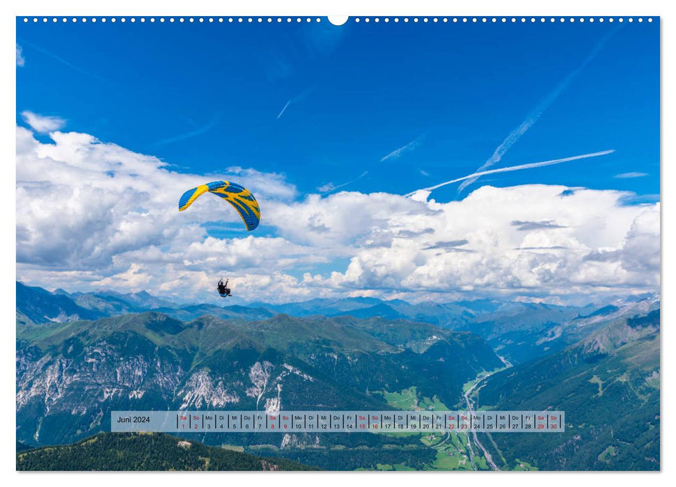 Paragliding - lautloses Schweben (CALVENDO Premium Wandkalender 2024)
