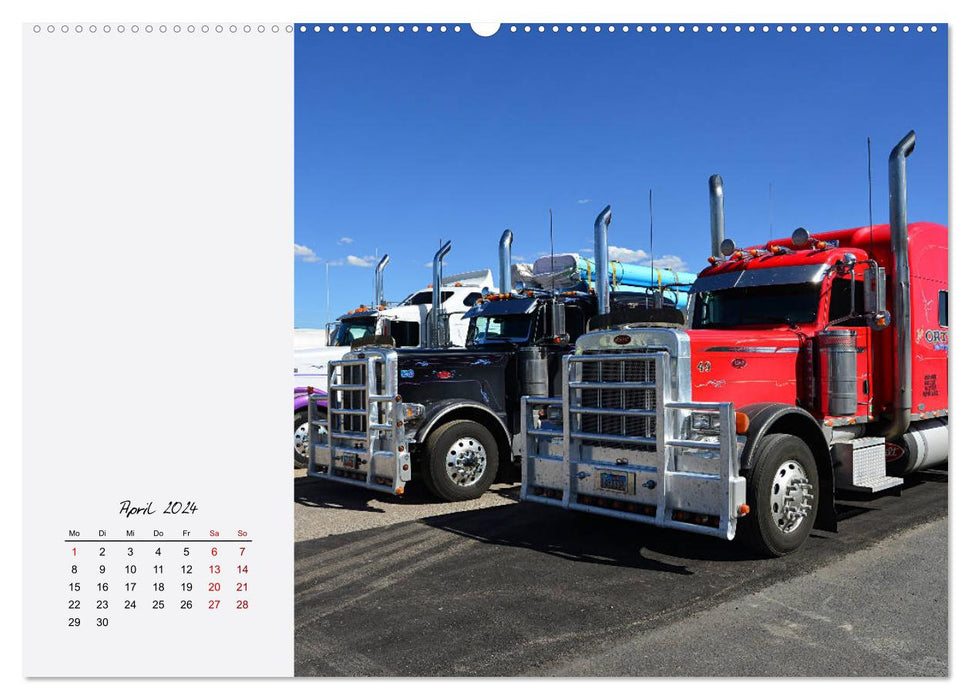 Long-hooded. Cool trucks in the USA (CALVENDO Premium Wall Calendar 2024) 