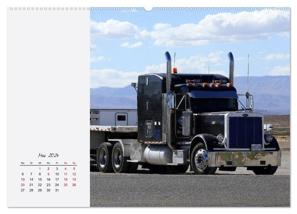 Long-hooded. Cool trucks in the USA (CALVENDO Premium Wall Calendar 2024) 