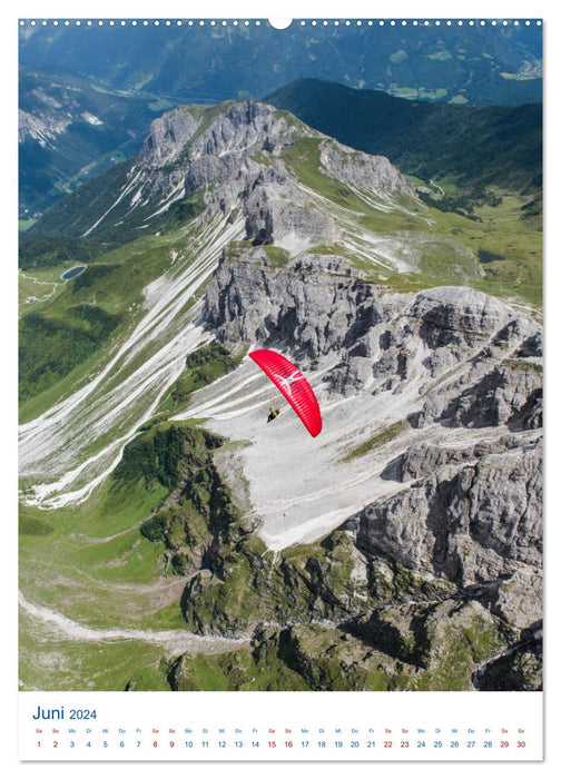 Paragliding - from green meadows to rugged glaciers (CALVENDO Premium Wall Calendar 2024) 