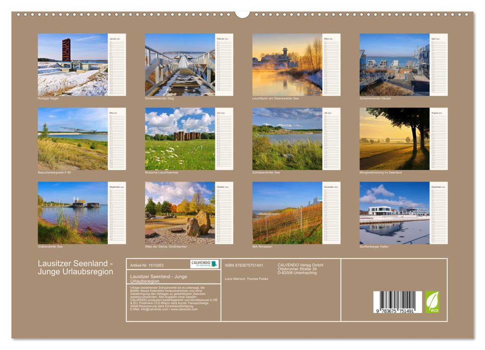 Lusatian Lake District - Young holiday region with a unique water landscape (CALVENDO Premium Wall Calendar 2024) 