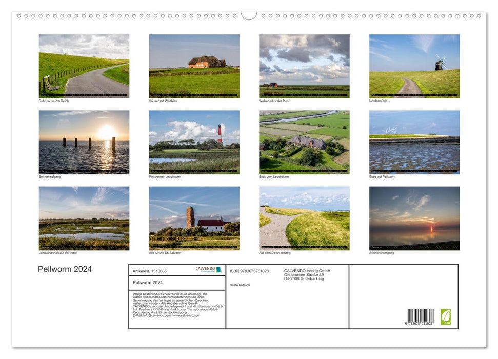 Nordseeinsel Pellworm 2024 (CALVENDO Wandkalender 2024)