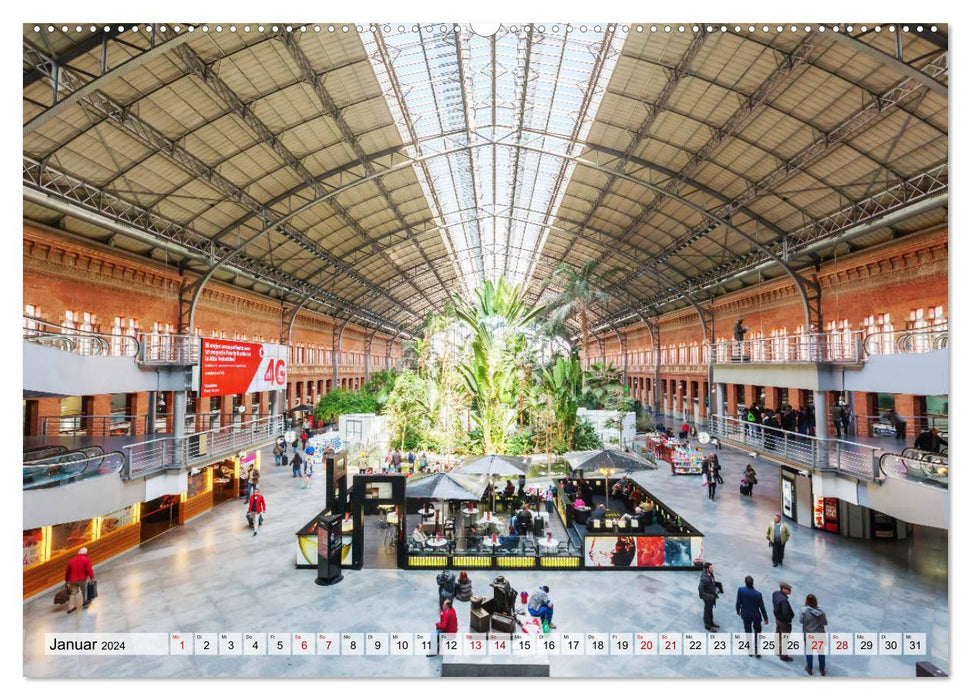 Bahnhöfe in Europa (CALVENDO Premium Wandkalender 2024)