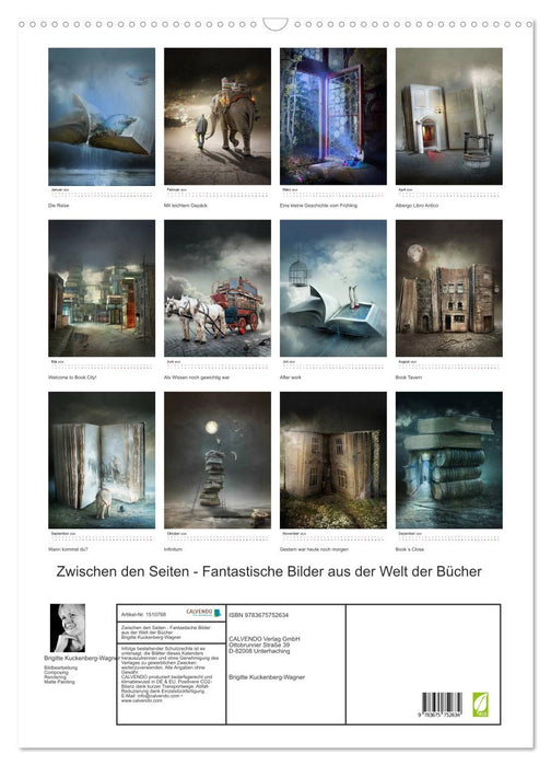 Zwischen den Seiten - Fantastische Bilder aus der Welt der Bücher (CALVENDO Wandkalender 2024)