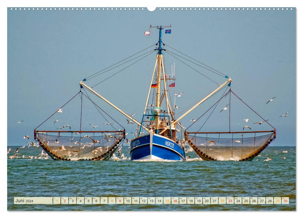 Maritime Augenblicke - Fischkutter (CALVENDO Wandkalender 2024)