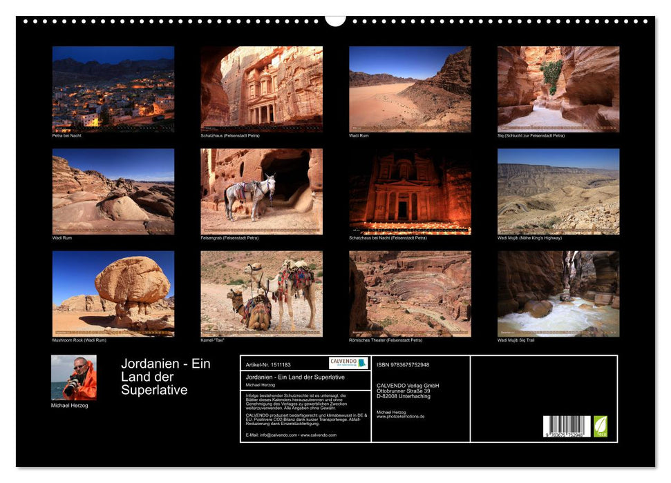 Jordanien - Ein Land der Superlative (CALVENDO Wandkalender 2024)