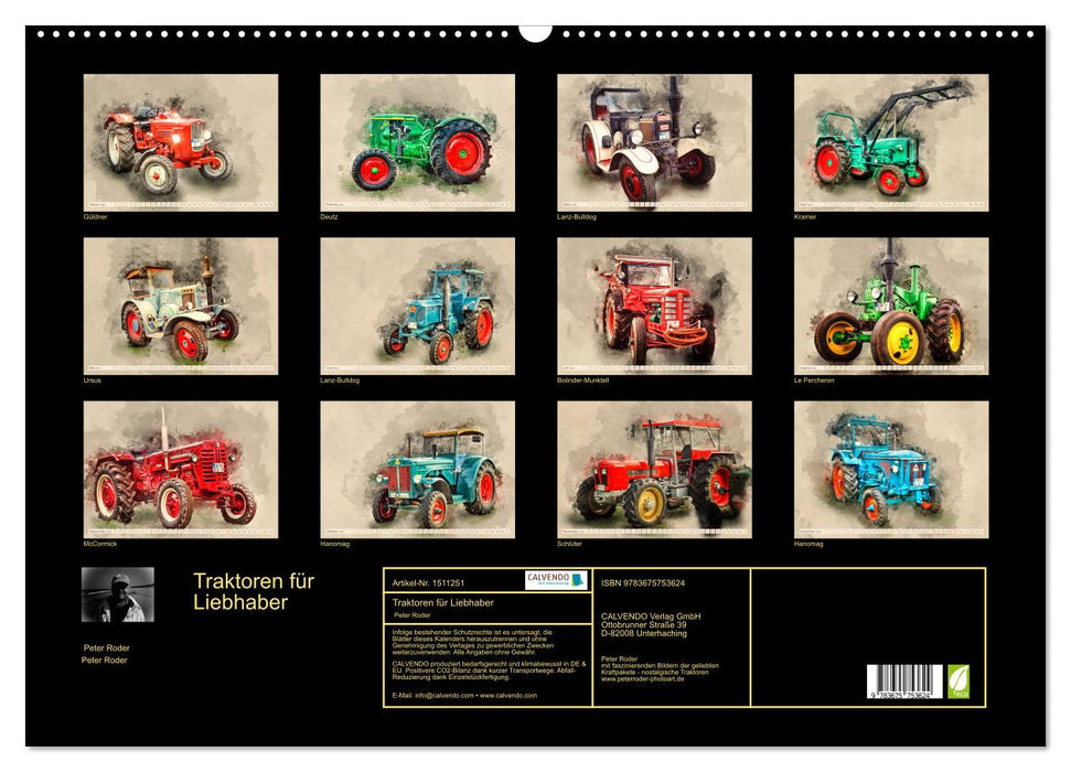 Tracteurs pour les amoureux (calendrier mural CALVENDO 2024)