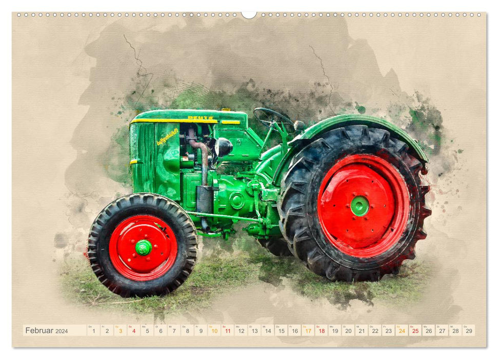 Tracteurs pour les amoureux (calendrier mural CALVENDO 2024)