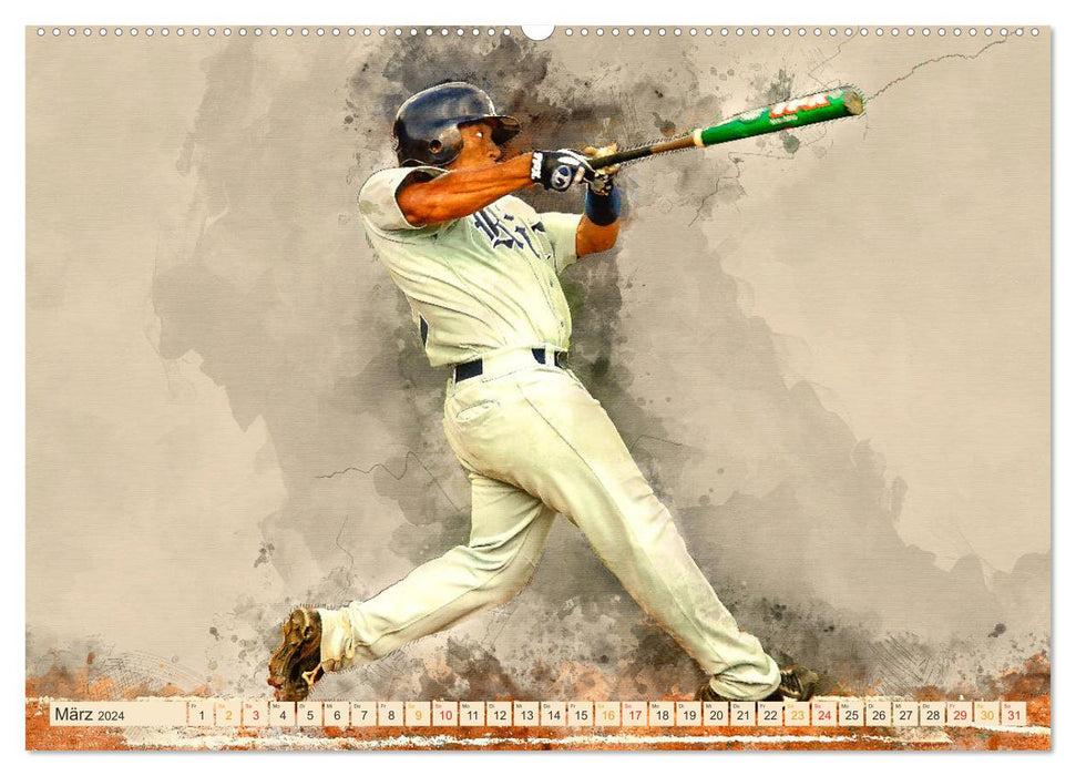 Ich liebe Baseball (CALVENDO Premium Wandkalender 2024)