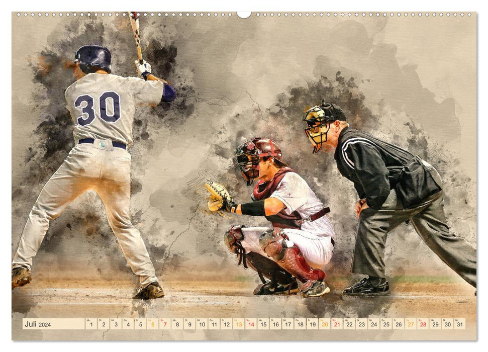Ich liebe Baseball (CALVENDO Premium Wandkalender 2024)