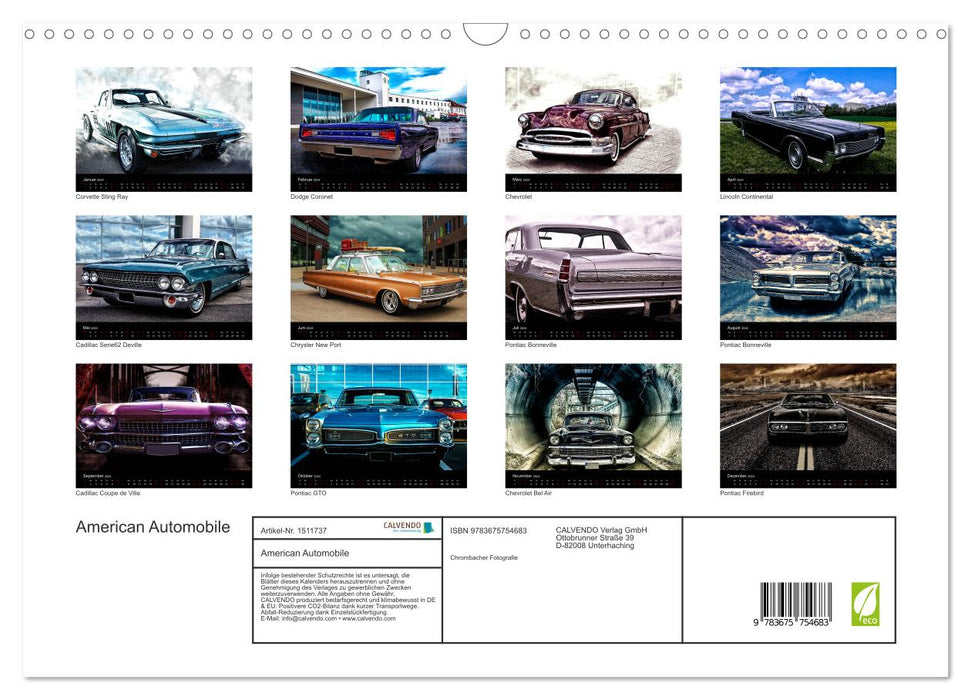 American Automobile (CALVENDO Wandkalender 2024)