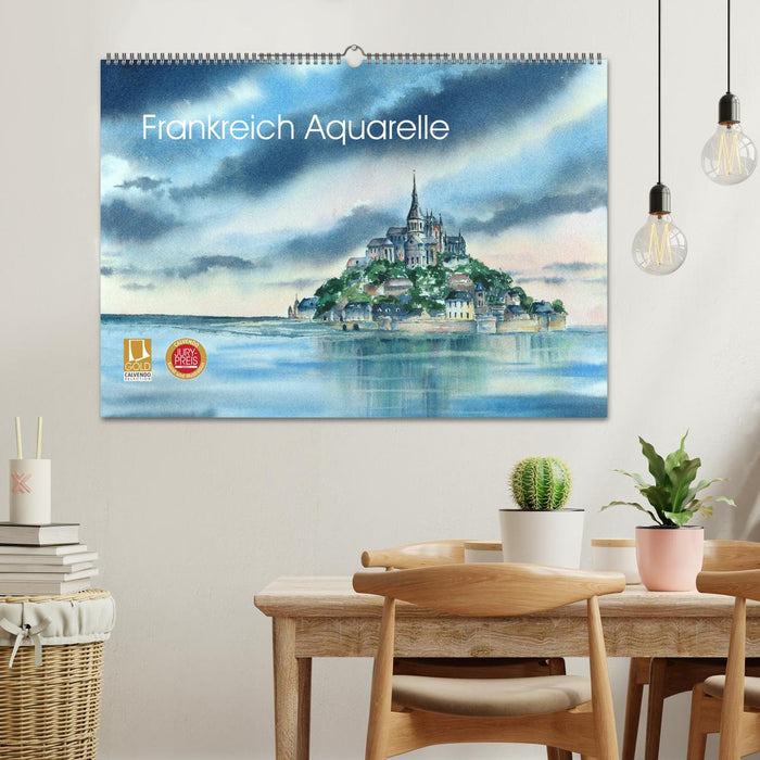 Frankreich Aquarelle (CALVENDO Wandkalender 2024)