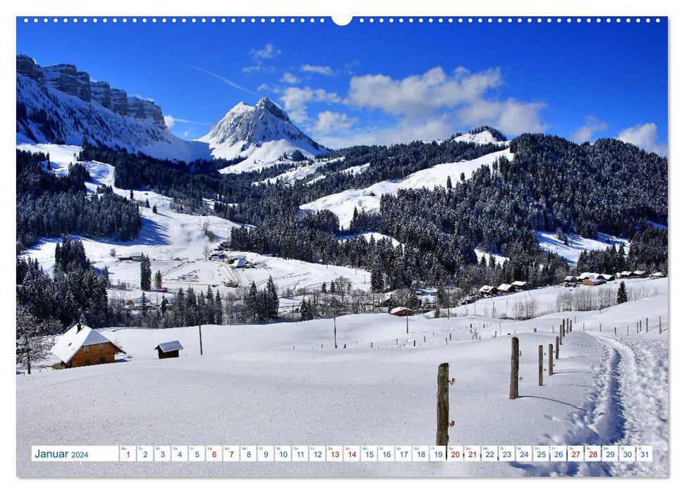 Schweizer Bergblicke (CALVENDO Premium Wandkalender 2024)