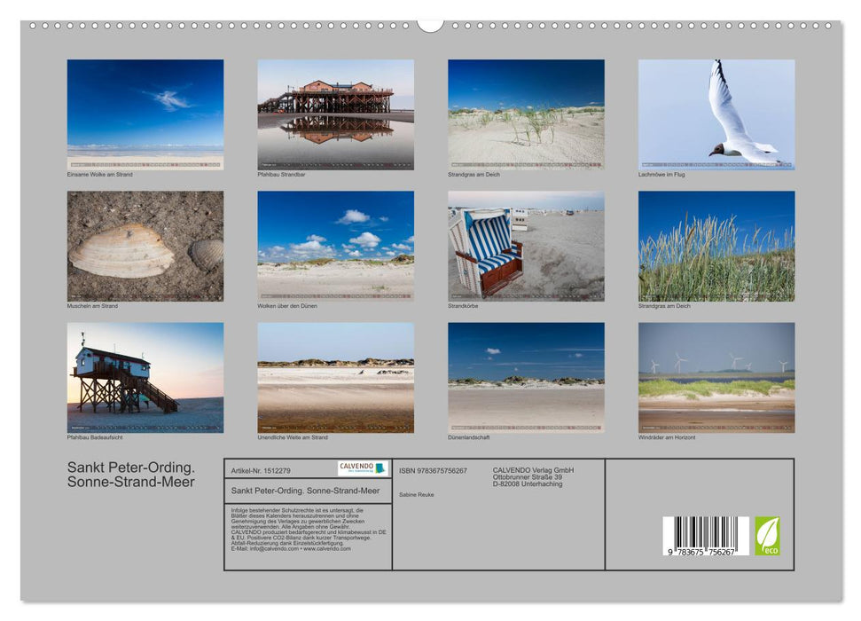 Saint Peter Ording. Sun - Beach - Sea (CALVENDO Premium Wall Calendar 2024) 