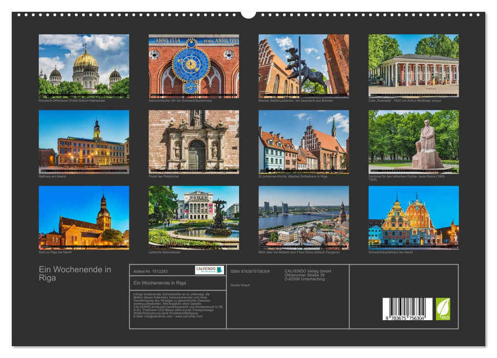 A weekend in Riga (CALVENDO Premium Wall Calendar 2024) 