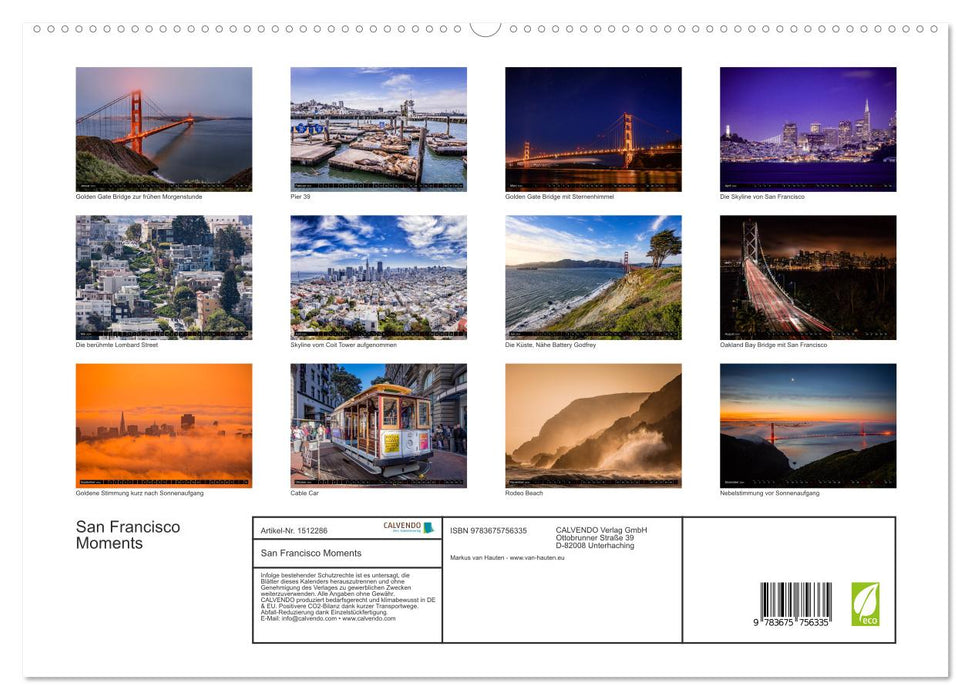 San Francisco Moments (CALVENDO Premium Wandkalender 2024)