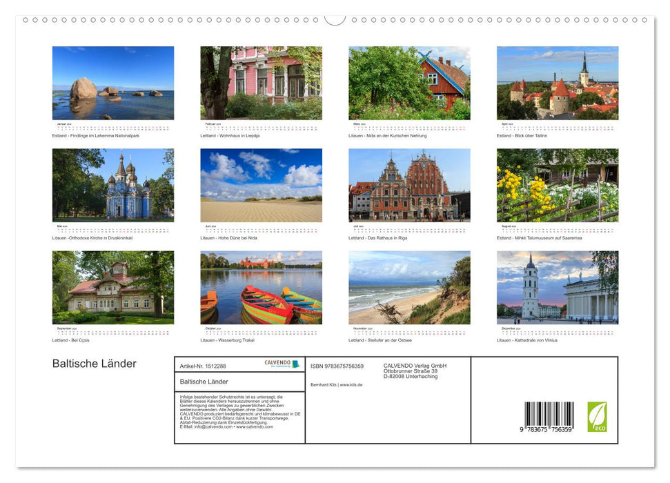 Baltic countries (CALVENDO Premium Wall Calendar 2024) 