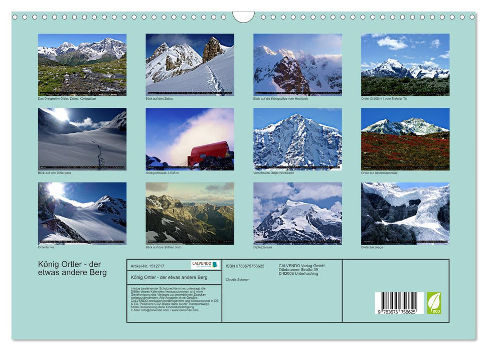 King Ortler - the slightly different mountain (CALVENDO wall calendar 2024) 