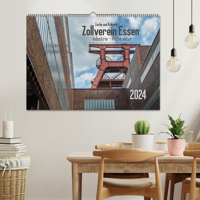 Zeche und Kokerei Zollverein Essen: Industrie-Architektur (CALVENDO Wandkalender 2024)