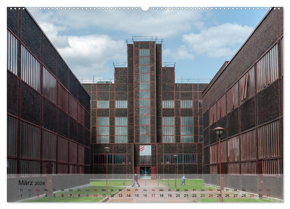 Zollverein Coal Mine and Coking Plant Essen: Industrial Architecture (CALVENDO Wall Calendar 2024) 