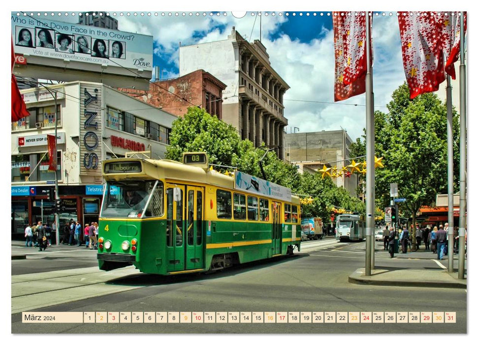 Through the world by tram (CALVENDO Premium wall calendar 2024) 