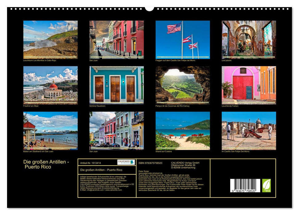 Die großen Antillen - Puerto Rico (CALVENDO Premium Wandkalender 2024)