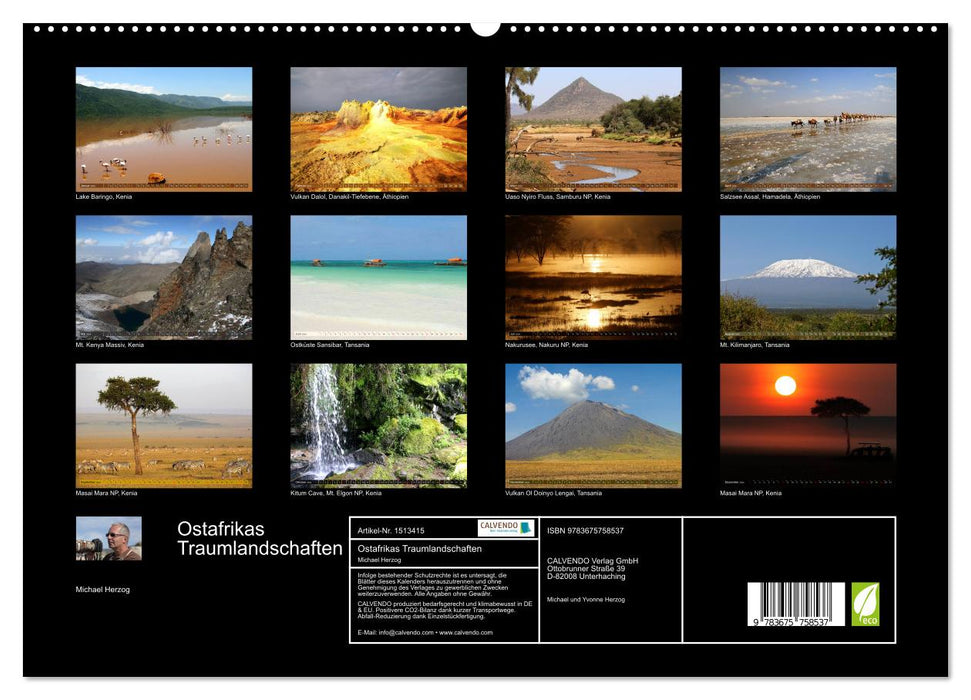 East Africa's dream landscapes. Kenya - Tanzania - Zanzibar - Ethiopia (CALVENDO Premium Wall Calendar 2024) 