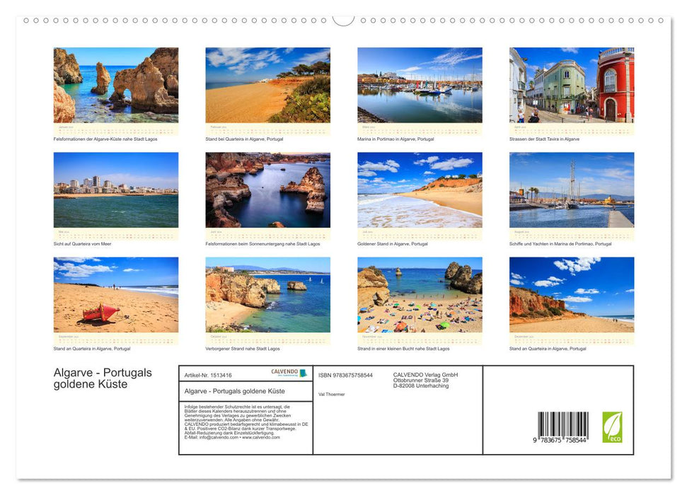 Algarve - Portugal's Golden Coast (CALVENDO Premium Wall Calendar 2024) 