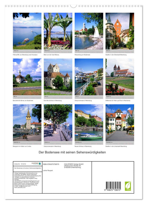 Der Bodensee mit seinen Sehenswürdigkeiten (CALVENDO Premium Wandkalender 2024)
