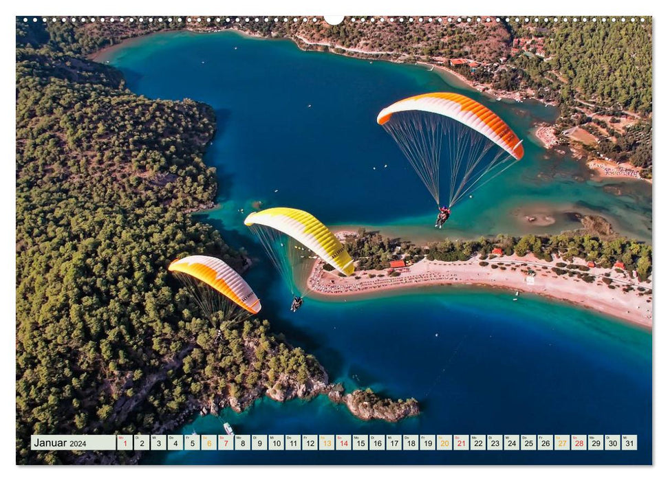 Freiheit und Abenteuer - Paragliding (CALVENDO Premium Wandkalender 2024)