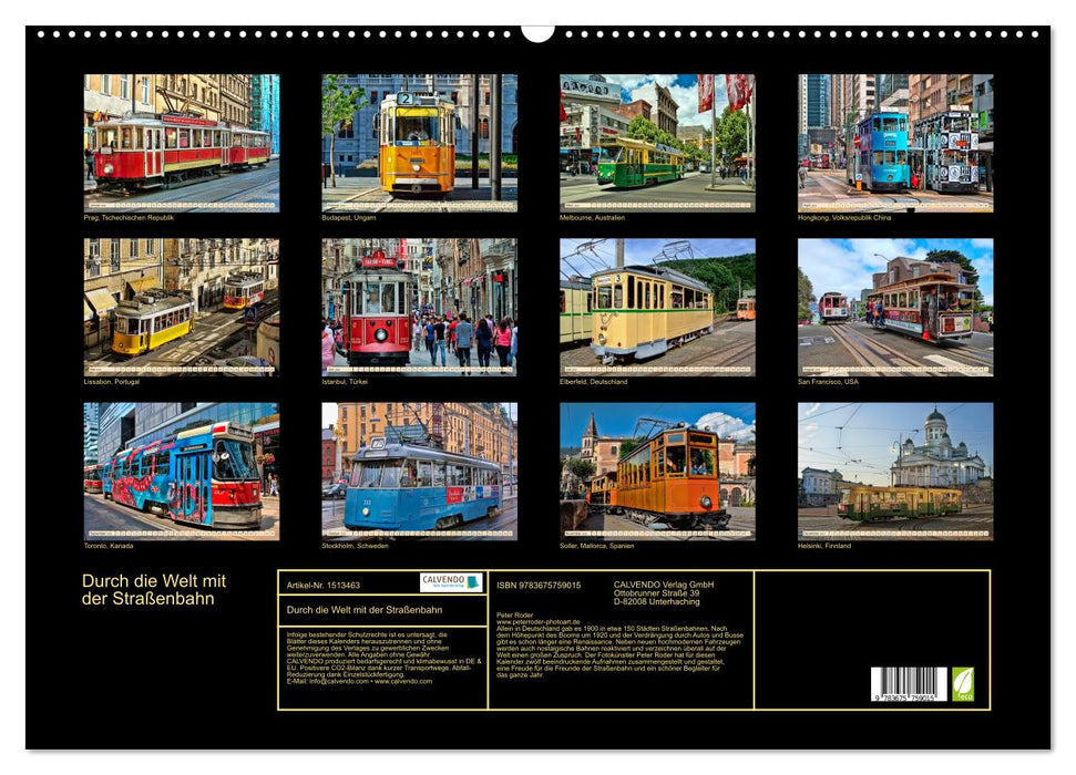 Through the world by tram (CALVENDO wall calendar 2024) 