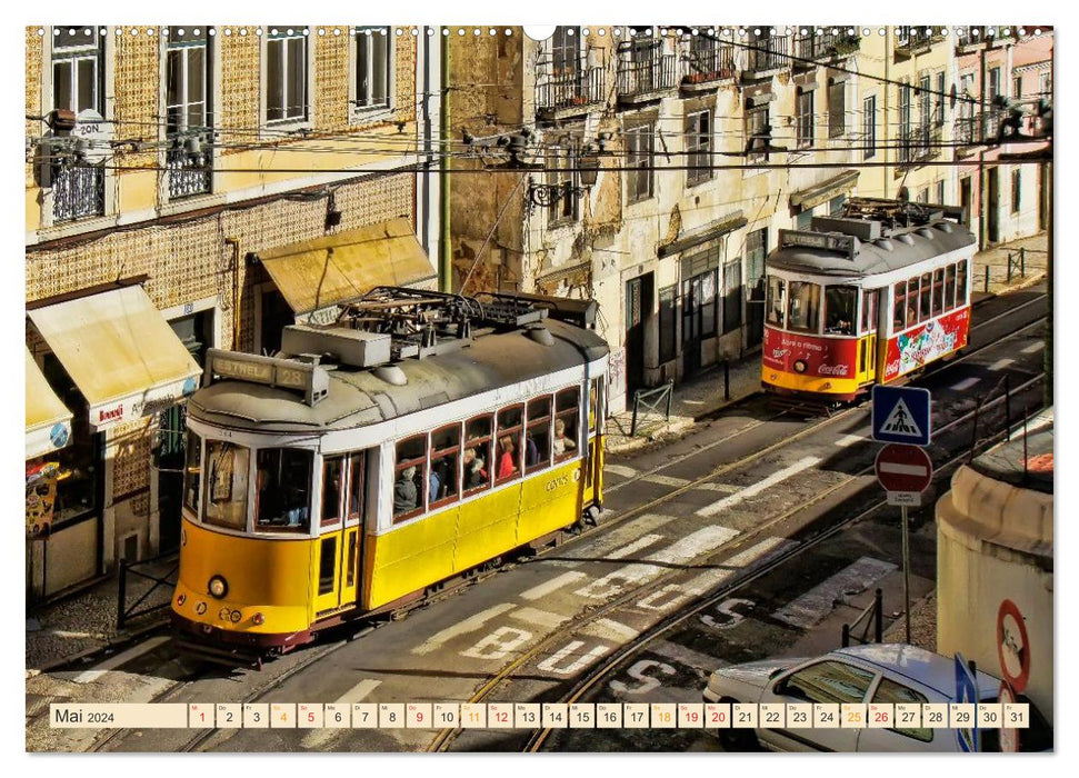 Durch die Welt mit der Straßenbahn (CALVENDO Wandkalender 2024)