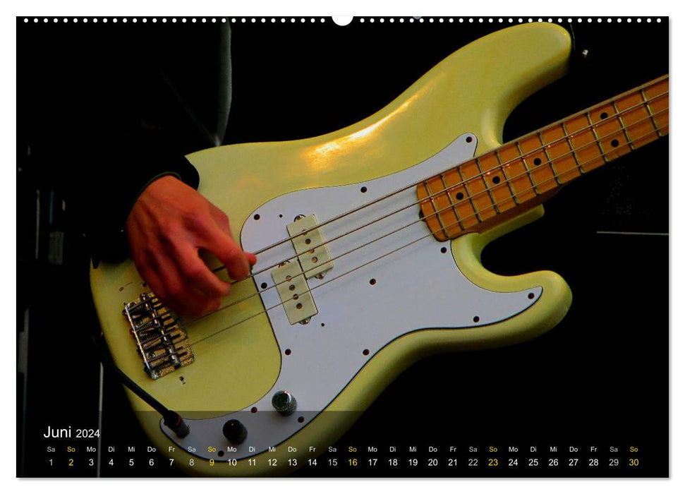 Bassgitarren im Rampenlicht (CALVENDO Premium Wandkalender 2024)