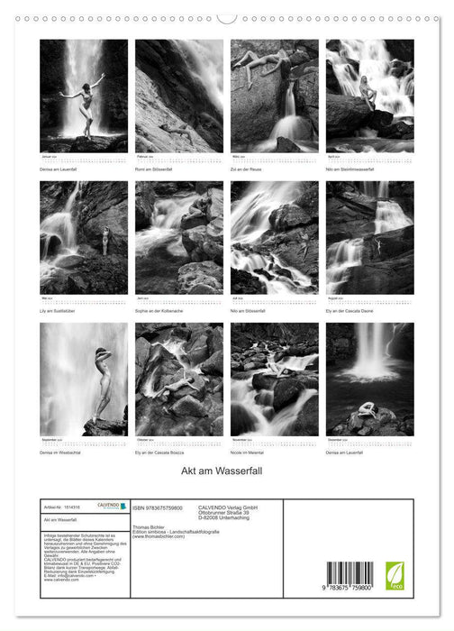 Akt am Wasserfall (CALVENDO Premium Wandkalender 2024)