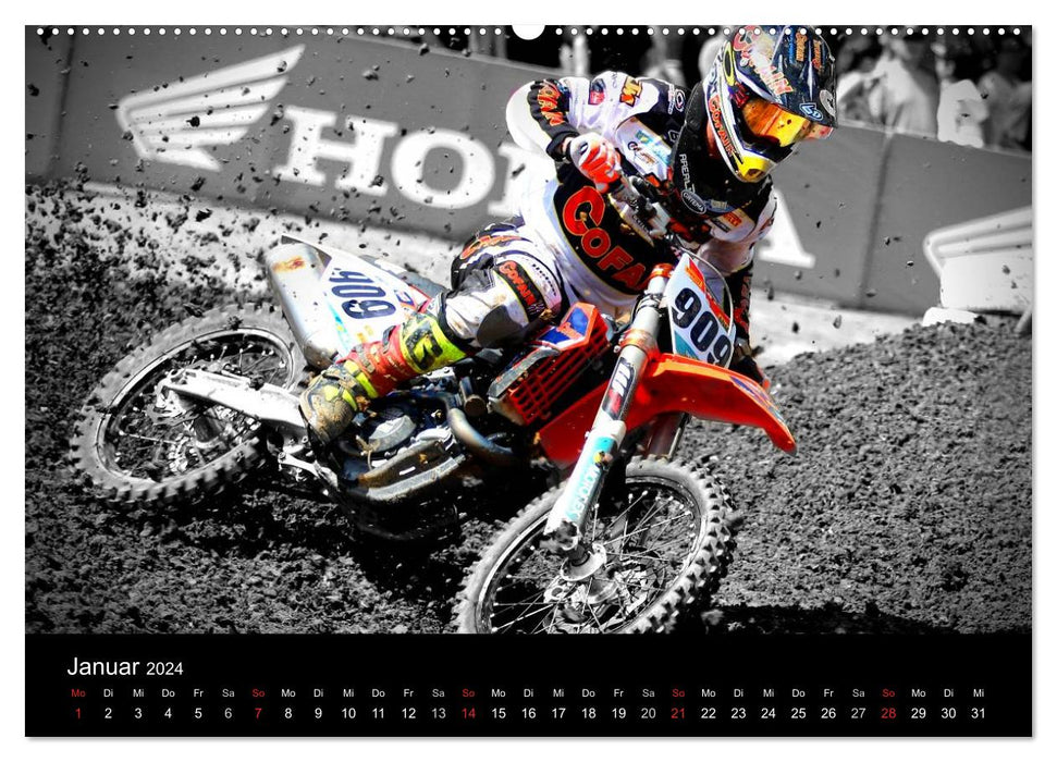 Motocross Kalender - Emotionen auf 2 Rädern (CALVENDO Premium Wandkalender 2024)