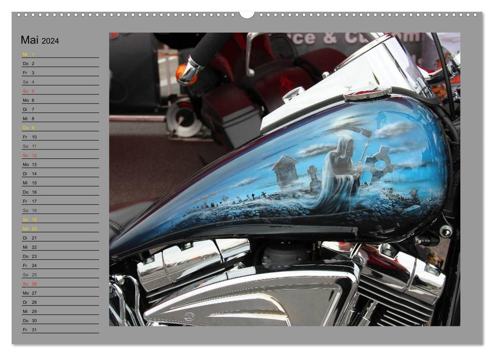 Harley Davidson - Airbrush (CALVENDO Premium Wandkalender 2024)
