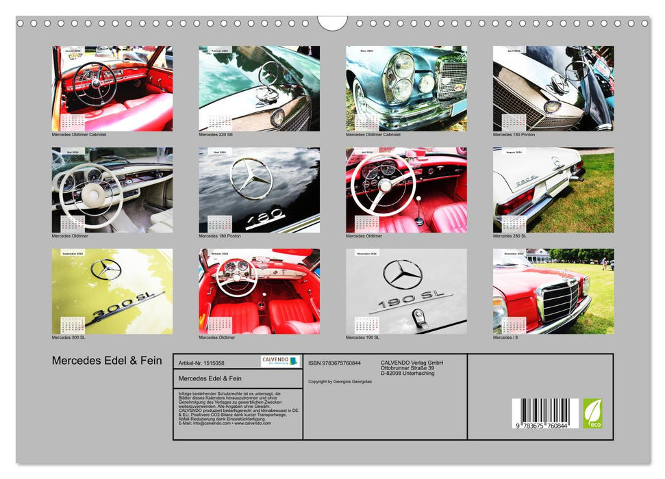 Mercedes Edel & Fein (CALVENDO Wandkalender 2024)