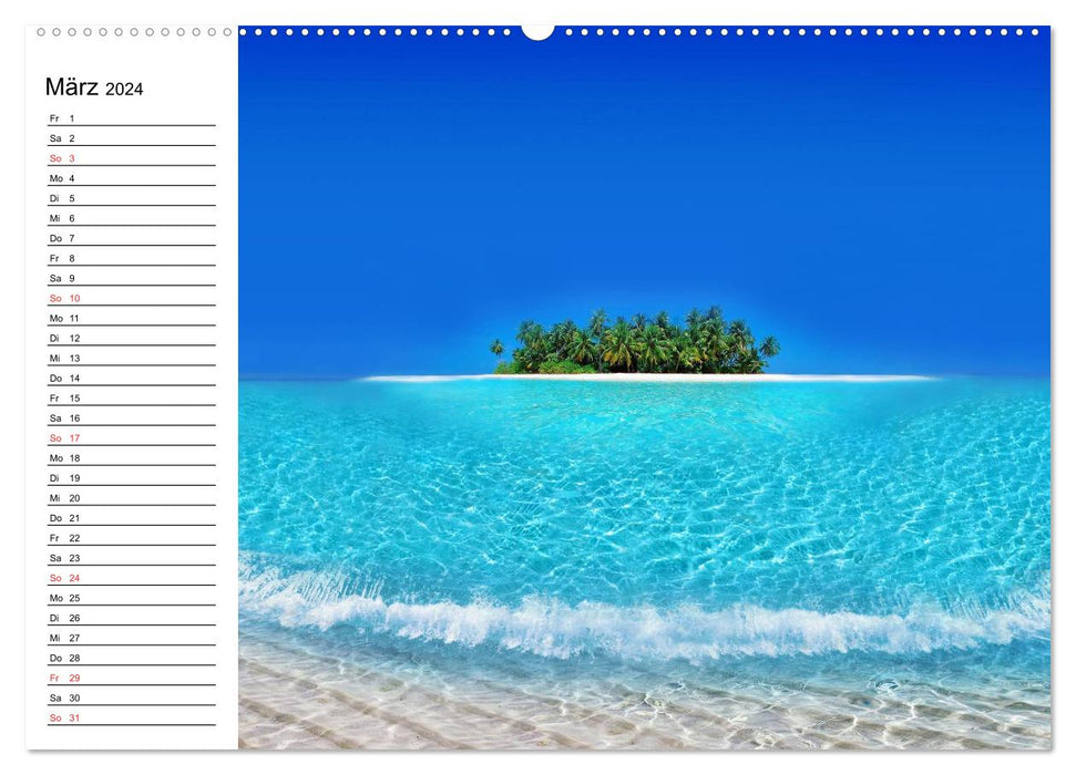 Südsee-Inseln. Von Fidschi bis Bora Bora (CALVENDO Premium Wandkalender 2024)