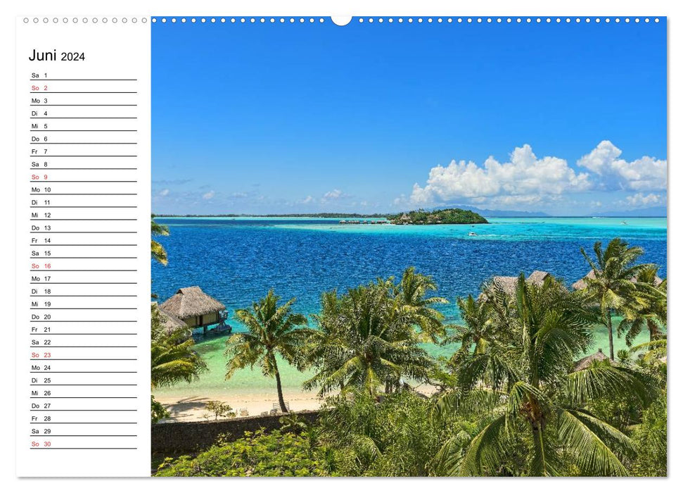 Südsee-Inseln. Von Fidschi bis Bora Bora (CALVENDO Premium Wandkalender 2024)