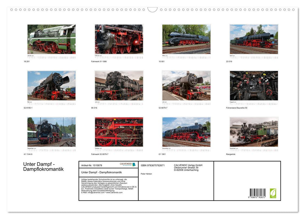 Unter Dampf - Dampflokromantik (CALVENDO Wandkalender 2024)