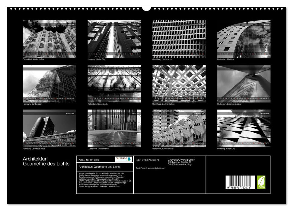 Architecture: Geometry of Light (CALVENDO Premium Wall Calendar 2024) 