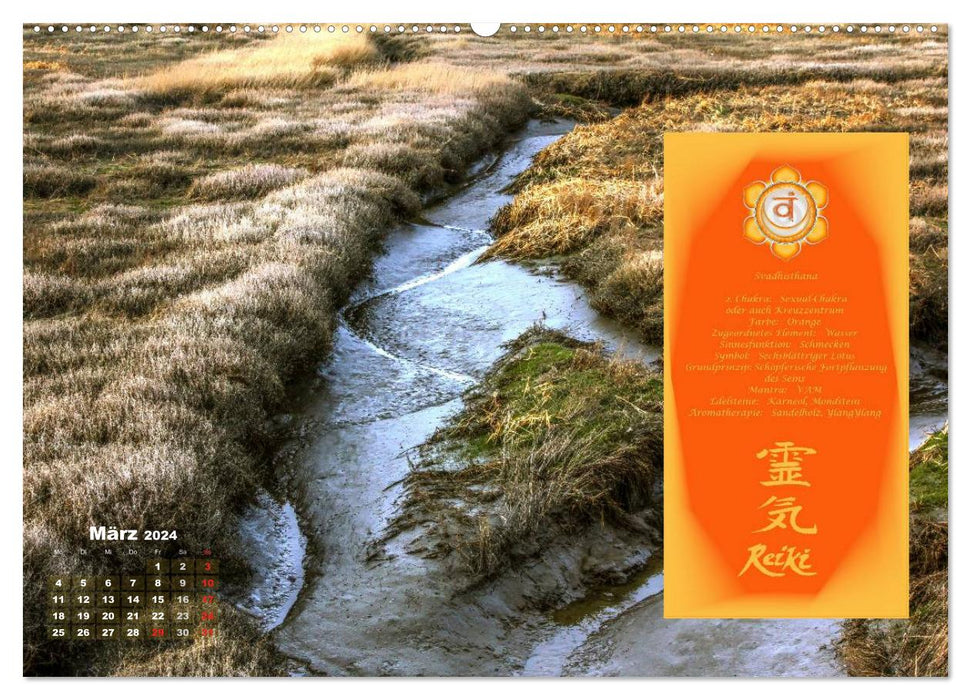 REIKI - Méditation des chakras (Calendrier mural CALVENDO Premium 2024) 