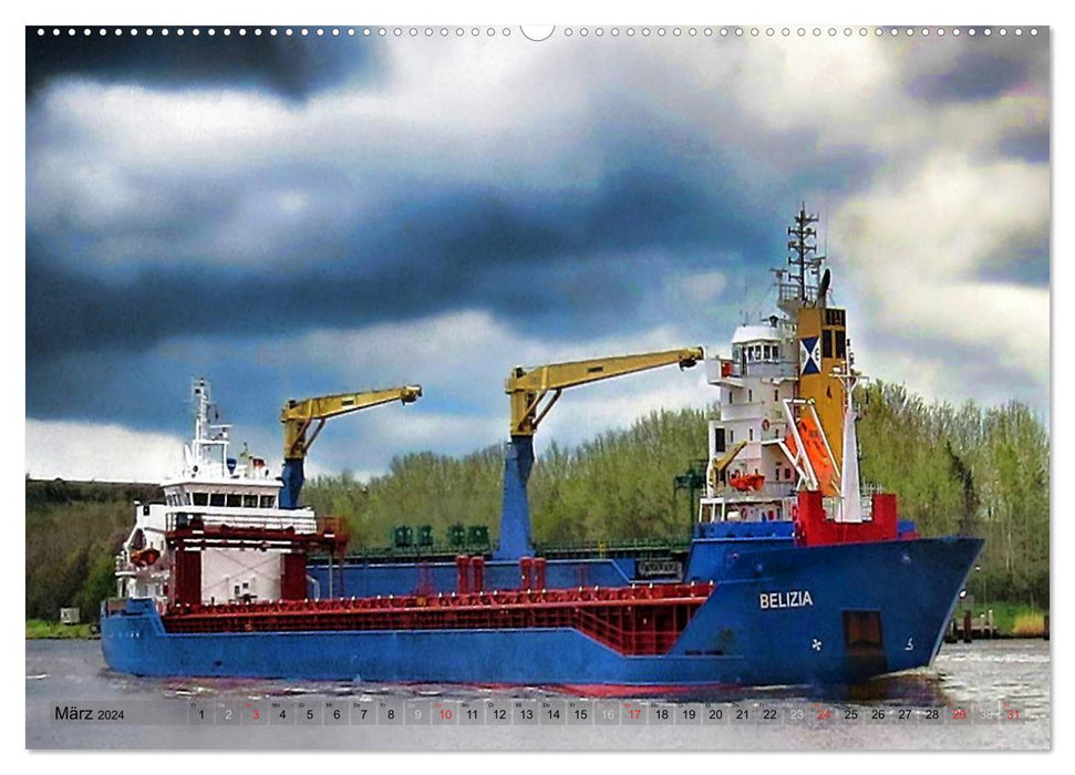 Transportschiffe Giganten der Meere (CALVENDO Wandkalender 2024)