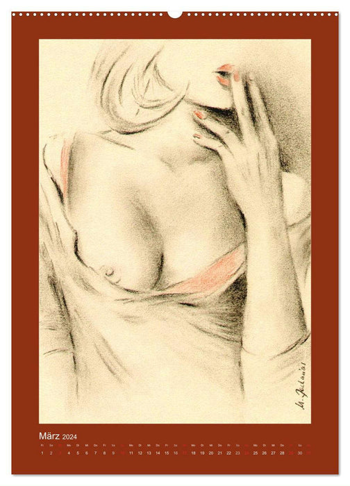 Erotische Malerei - Akt und Dessous (CALVENDO Premium Wandkalender 2024)