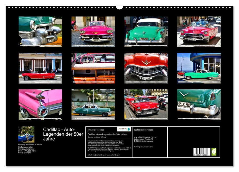 Car Legends CADILLAC (CALVENDO Wall Calendar 2024) 