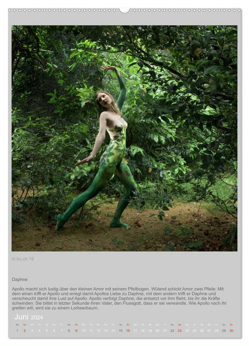 Femmes transformées - Métamorphoses du body painting selon Ovide (Calendrier mural CALVENDO Premium 2024) 