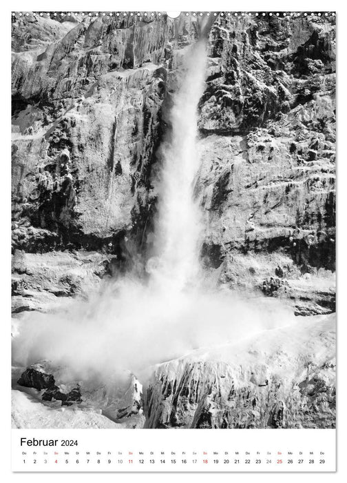 SWISS ALPS in black and white (CALVENDO wall calendar 2024) 