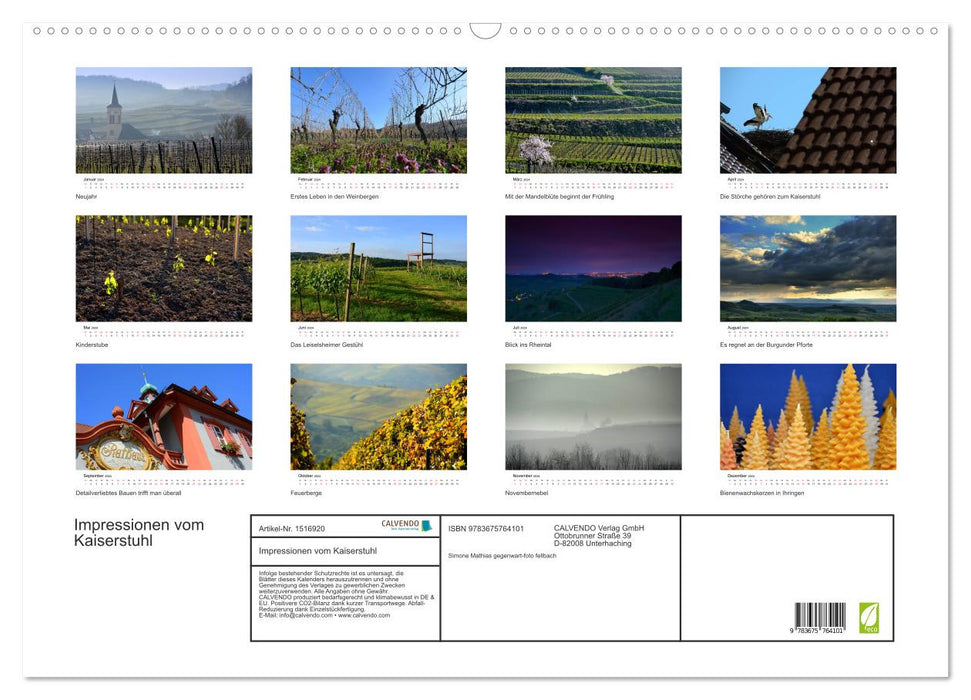 Impressions from the Kaiserstuhl (CALVENDO wall calendar 2024) 