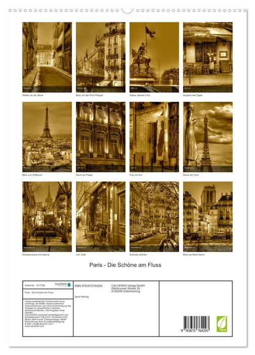 Paris - La beauté sur la rivière (Calvendo Premium Wall Calendar 2024) 